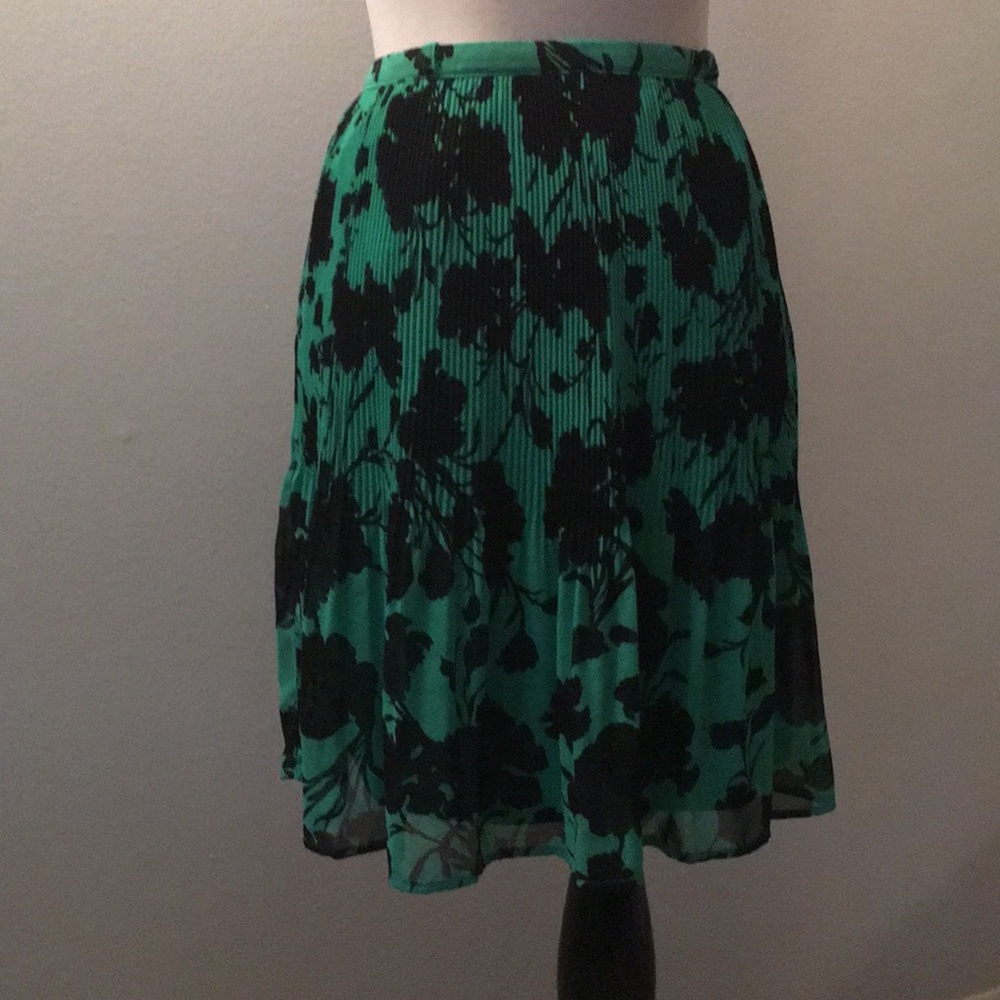 Beautiful green and black pleated skirt